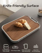 Titanium Cutting Board, Double Sided Wood Cutting Board for kitchen, Titanium & Sapele Large Chopping Boards, Ideal for Meat, Vegetables & Family Cooking