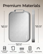 Titanium Cutting Board, Double Sided Wood Cutting Board for kitchen, Titanium & Sapele Large Chopping Boards, Ideal for Meat, Vegetables & Family Cooking