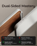 Titanium Cutting Board, Double Sided Wood Cutting Board for kitchen, Titanium & Sapele Large Chopping Boards, Ideal for Meat, Vegetables & Family Cooking