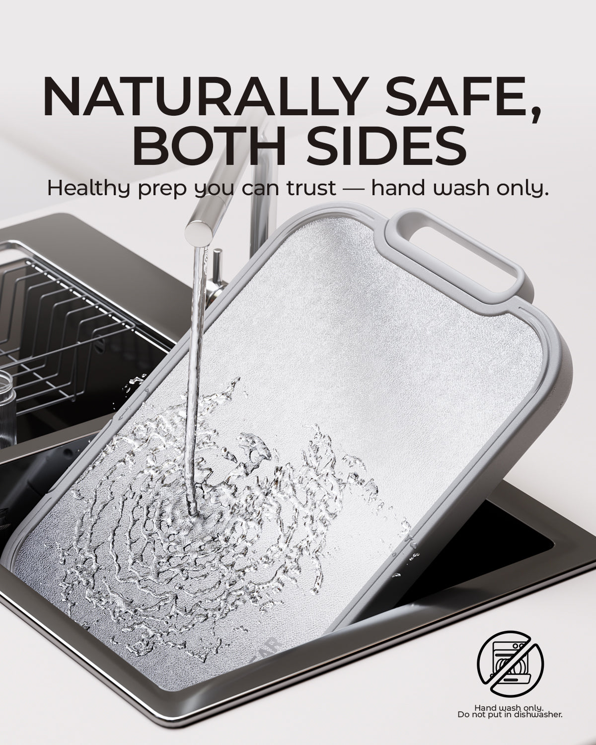 Titanium Cutting Board, Double Sided Wood Cutting Board for kitchen, Titanium & Sapele Large Chopping Boards, Ideal for Meat, Vegetables & Family Cooking