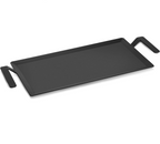 Large Carbon Steel Griddle for Gas, Grill, Bonfire, Induction Cooktop, 24'' X 10.5'' Pre-Seasoned Non-Stick Pan, with Grill Press and Silicone Anti-Heat Gloves