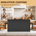Large Carbon Steel Griddle for Gas, Grill, Bonfire, Induction Cooktop, 24'' X 10.5'' Pre-Seasoned Non-Stick Pan, with Grill Press and Silicone Anti-Heat Gloves