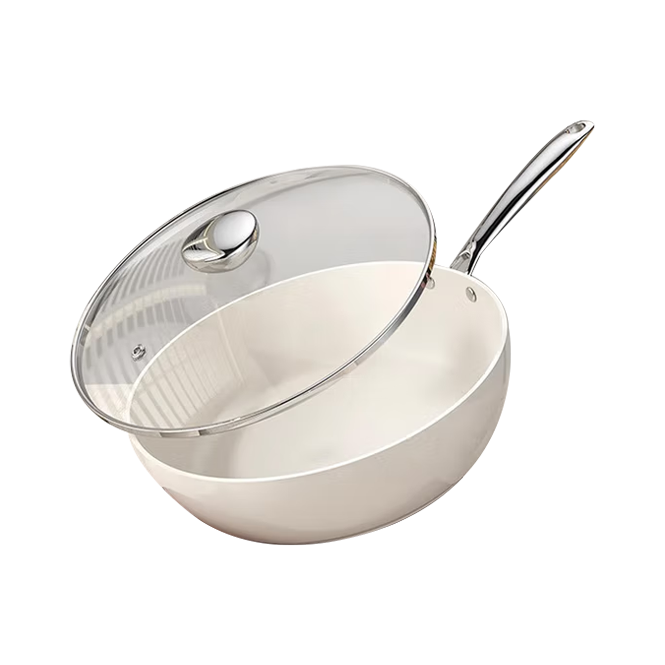 Ceramic Wok Pan, 12 Inch Nonstick Wok with Lid, Healthy Non Toxic Woks & Stir-fry Pans for Cooking, Induction Cookware, PFOA & PFAS Free