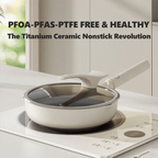 Nonstick Ceramic Frying Pan with Lid, Non Toxic Skillet, Healthy Egg & Omelet & Chef's Pan, PTFE PFOA & PFAS Free, Induction Compatible