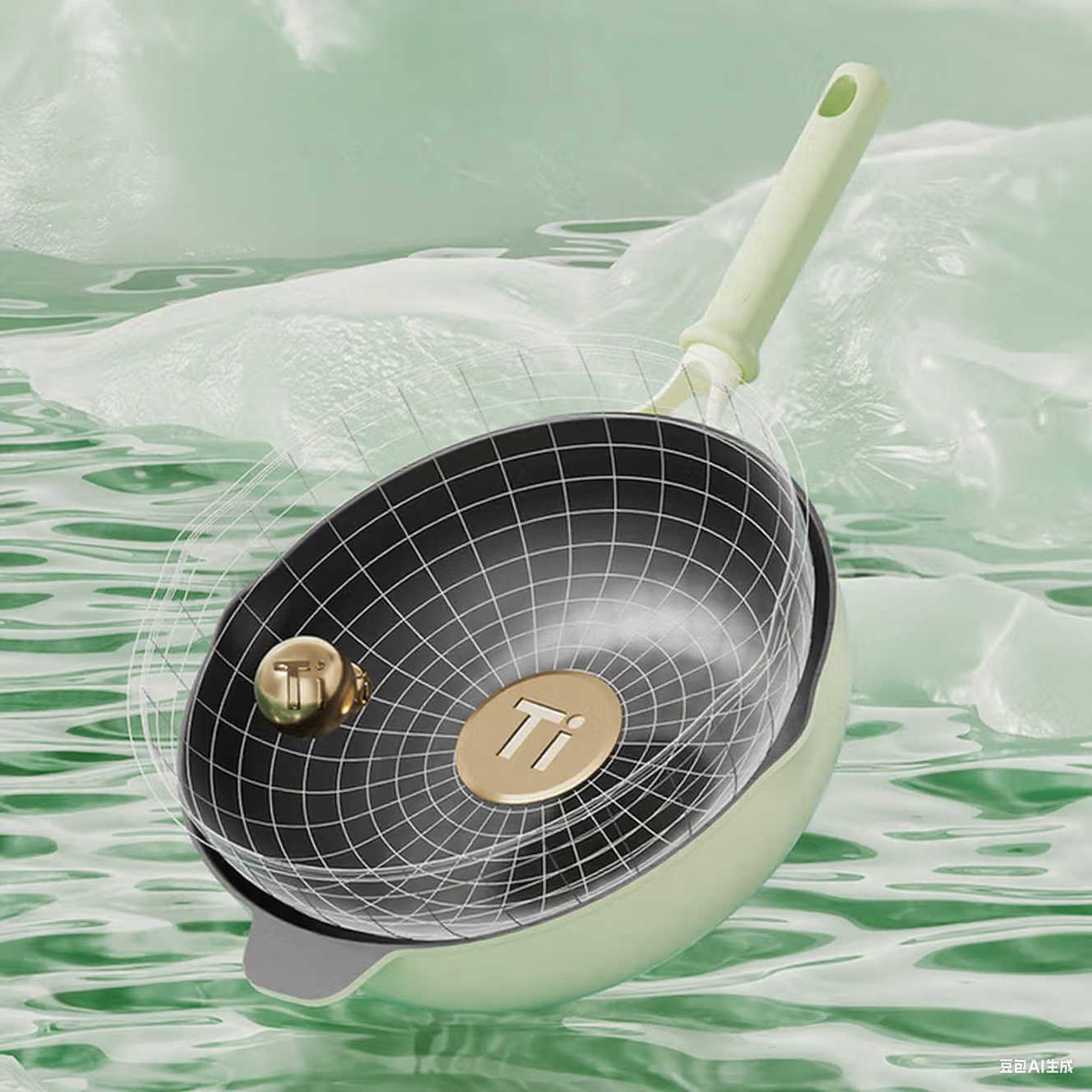 Titanium Nonstick Deep Skillet Wok with Lid, PFAS-Free Non-Toxic Ceramic Multi-Purpose Pan, Induction, All Stovetop, Egg, Stir Fry, Saute, Stay Cool Handle, Graphite