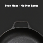 Cast Iron Skillet, Removable Wooden Handle, Pre-Seasoned Frying Pan for Stove, Oven, Grill & Campfire Cooking