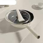 Nonstick Ceramic Frying Pan with Lid, Non Toxic Skillet, Healthy Egg & Omelet & Chef's Pan, PTFE PFOA & PFAS Free, Induction Compatible
